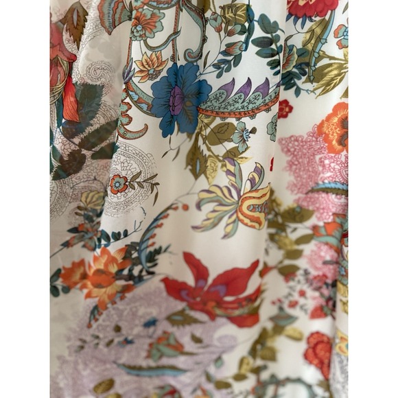 NWT Lulus Lilja Cream Floral Chiffon Maxi Dress Boho Cottage Feminine Women's XS - Picture 12 of 16